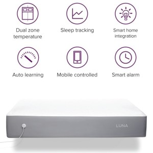 Luna helps you sleep better by intelligently managing your bed temperature and tracking sleep patterns. 